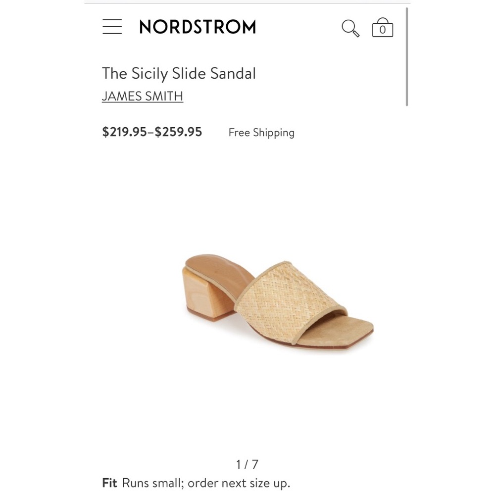 JAMES SMITH Woven Sicily Slides with Wooden Heel